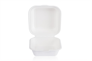 6''*6''*3'' Compostable Clamshell Food Containers
