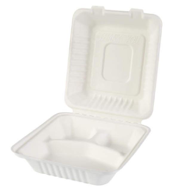 8-inch 3 Compt Takeaway Food Container