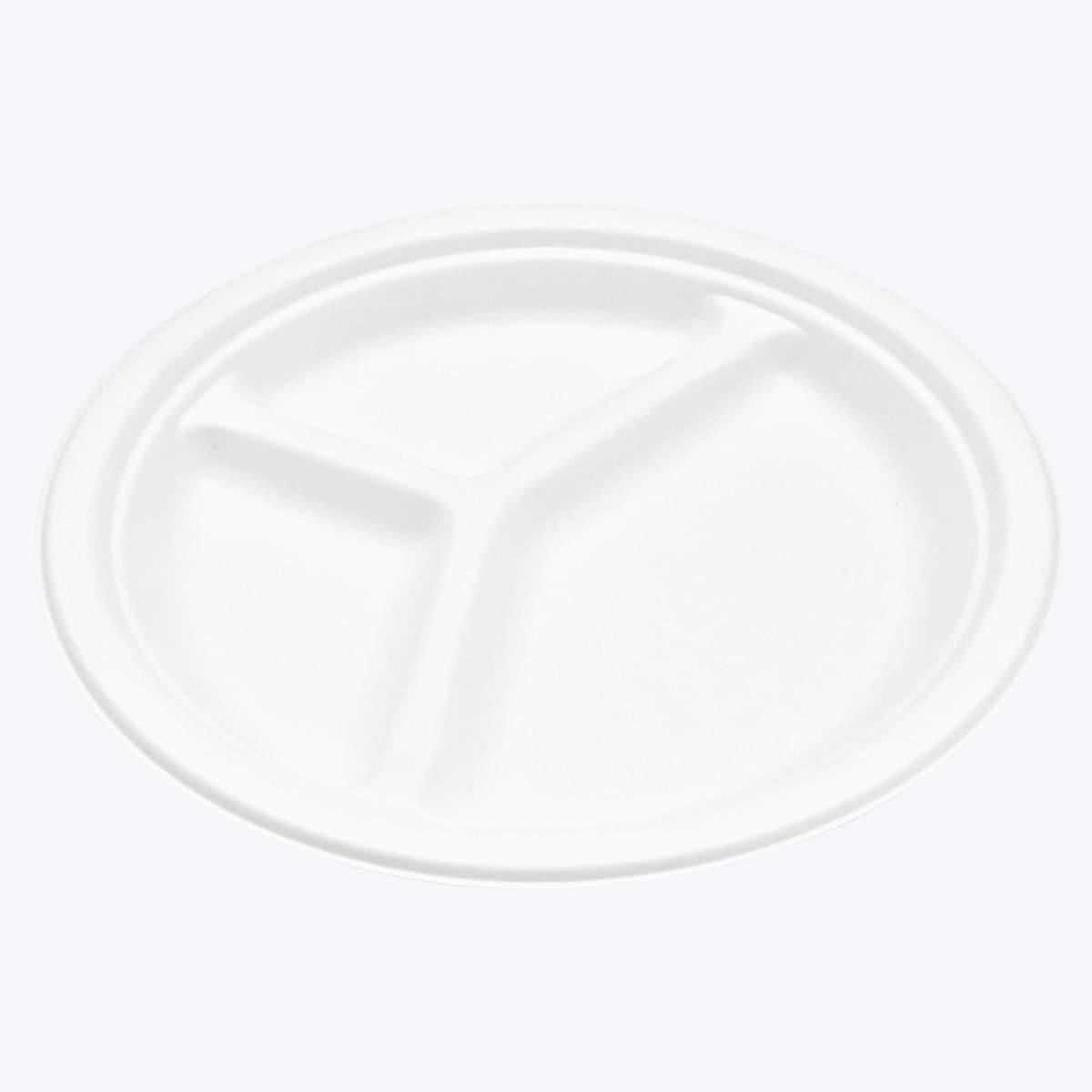 10 Inch 3 Compartment Biodegradable Plate