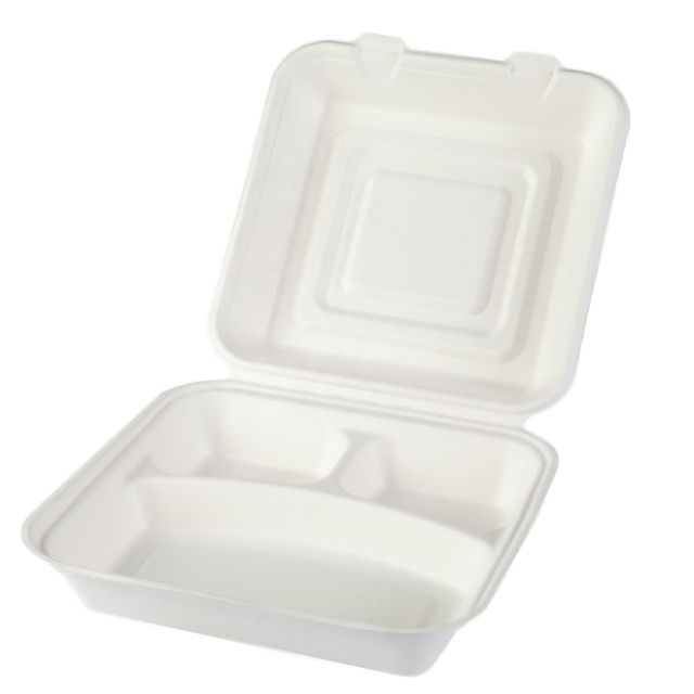 8-inch Biodegradable Flip-top Food Container